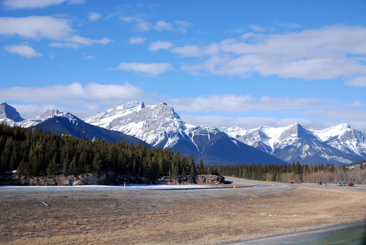 01 The Three Sisters And Mount Lawrence Grassi From Trans Canada Highway